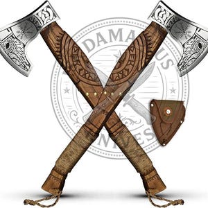 Hand Forged Viking Axe – Medieval Battle Hatchet, Wrapped Handle, Forged Steel Blade