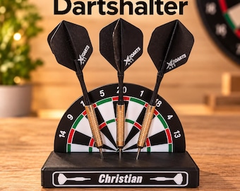 Personalized dart holder with name – dart holder for 3 darts – gift for dart players & dart fans