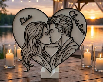DIY 3D Print File: Valentine's Day Love Heart | Customizable Text (.3mf) | Print Your Own Wedding Gift | Digital Download