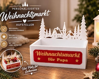 Personalized Christmas Market Gift Box | Gift for Dad | Candy Box | Christmas Gift Card Holder | Unique Gift