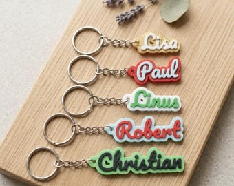 Personalized keychains with desired name, 3D printed name tag, backpack charm, Secret Santa gift