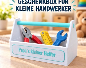 Personalized gift box for children – mini toolbox with custom text – gift for little handymen