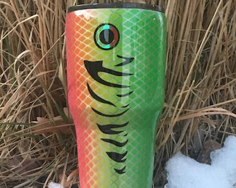 Fishing Lure Tumbler, Personalized Fishing Gift, Custom Fishing Tumbler, Insulated Cup with Straw, Resin Epoxy Tumbler