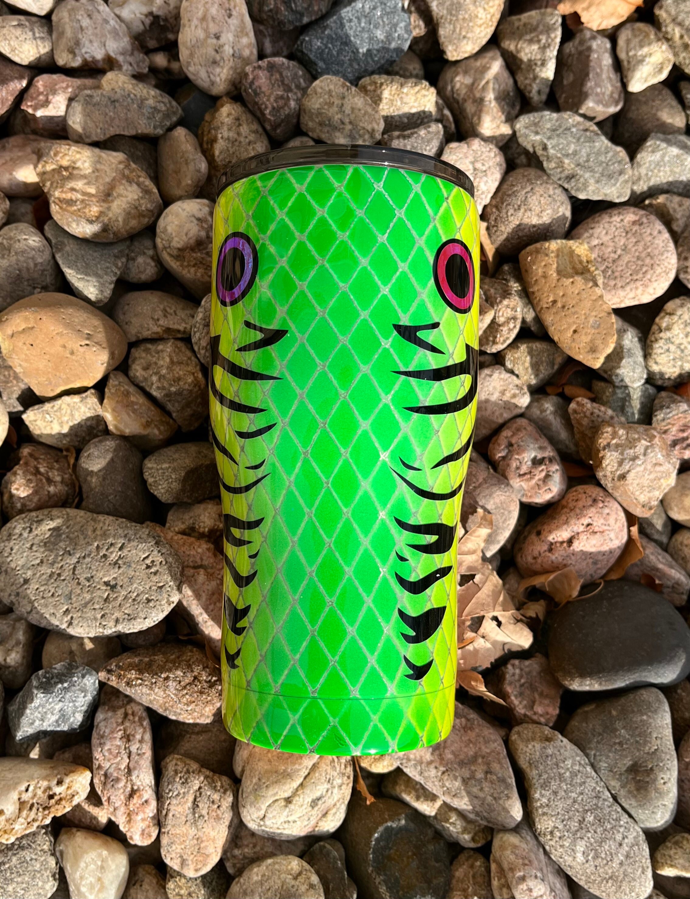 cups with fishing lure patch Fishing Lure Tumbler: Personalized Insulated Cup With Straw