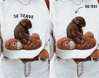 Viral Baby Monkey Punch Be Brave Png, Monkey Playing Plush Toy Monkey Design, Cute Monkey Inspire cLipart Png , Download
