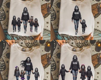 Halloween Horror Mama PNG Bundle – Killer Mama Clipart – Ghostface Mom T-Shirt Design – Digital Download