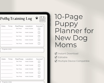 My puppy planner, printable planner for training, feeding and vet visits!