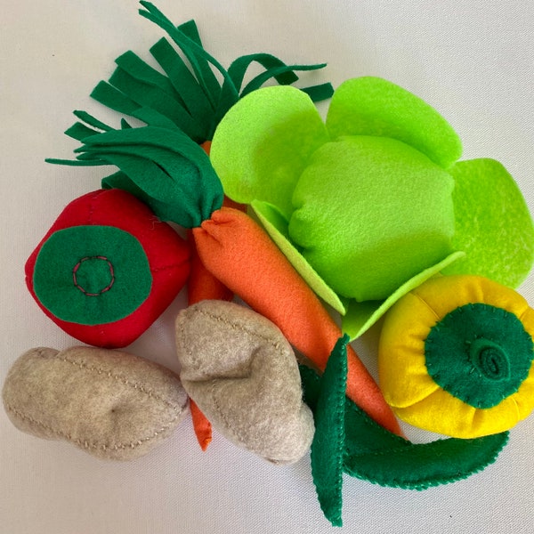 Felt Vegetable, Felt Play Food, Felt Lettuce, Play Kitchen, Felt Tomato, Felt Food Set, Felt Carrot, Play Food, Felt Potato, Felt Food