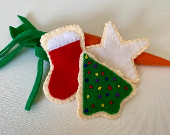 Felt Food Christmas Cookie Set, Felt Food Christmas Cookies, Felt Christmas Cookies, Christmas Cookies Felt Food Set, Felt Food Set, Pretend