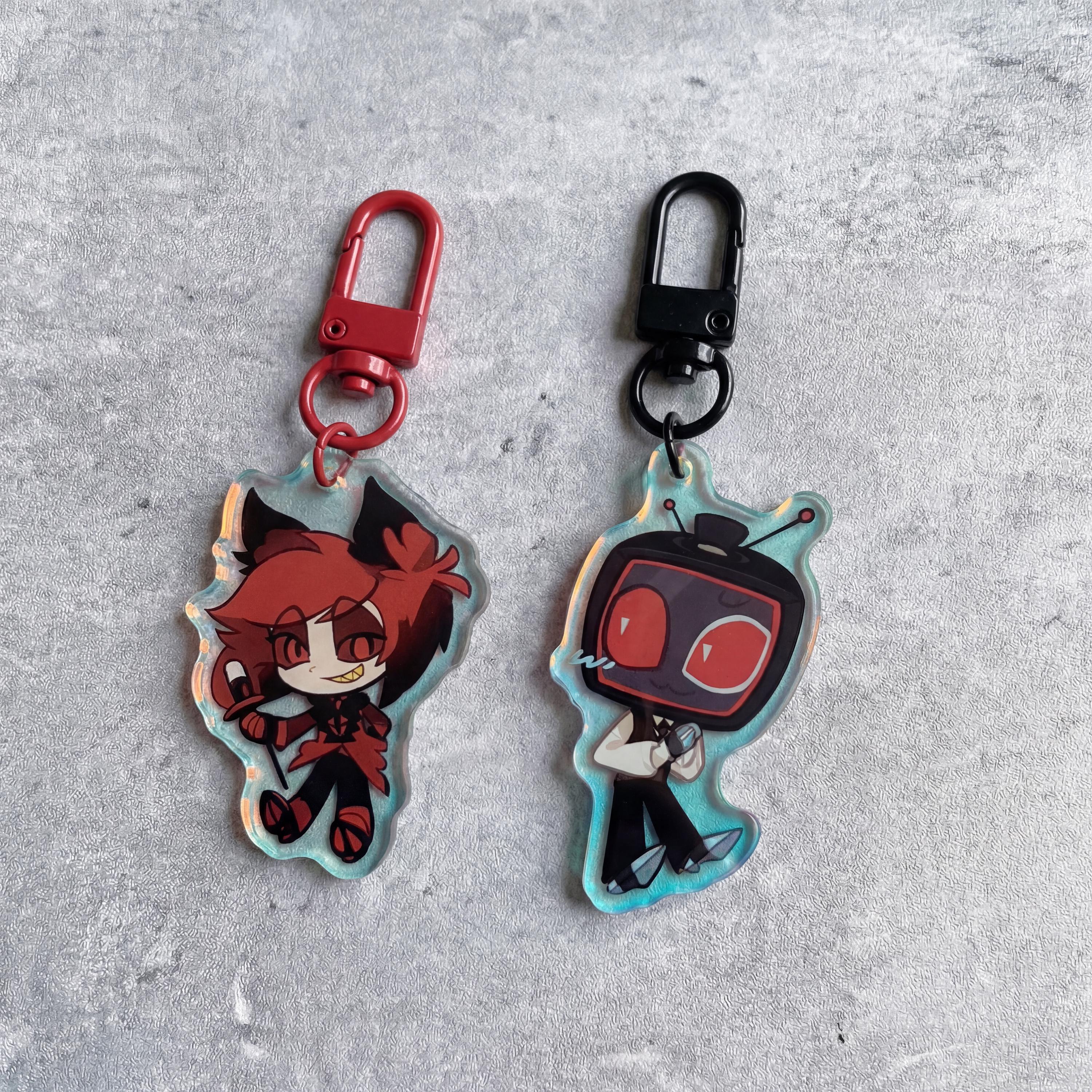 Radio Demon Alastor Vox Acrylic Keychain, Alastor Vox Keychain Charm - Etsy