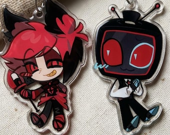 ハズビンホテルのヴォックスとアラスターのキーチェーンチャーム