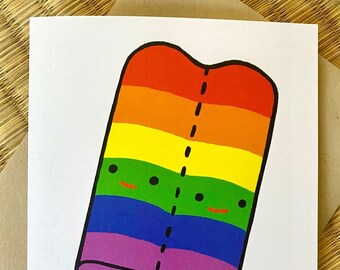 RAINBOW POPS Blank Greeting Card by Aaron Meshon