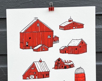 RED BARNS Archival + Hand Signed Print