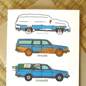 VOLVO SEASONS Blank Greeting Card by Aaron Meshon