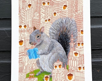 AWWW NUTS!  Archival + Hand Signed Print