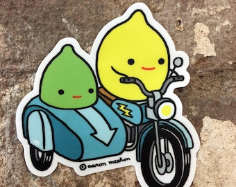 LEMON AND LIME Vinyl Waterproof 3"x3" Sticker