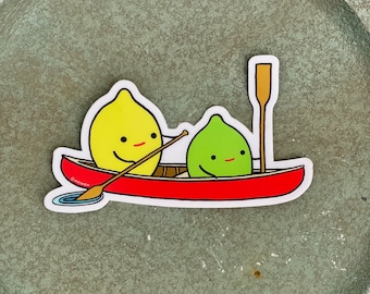Autocollant imperméable 3,8 x 2,25 po en vinyle pour canoë-kayak, citron et citron vert