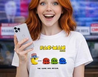 Pac-Man 2026 Election Parody Shirt, Retro Arcade Gamer Tee, Political humor