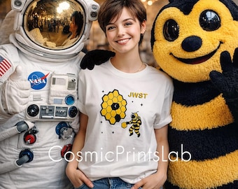 JWST Space Bee T-Shirt, James Webb Telescope Astronomy Tee, Science Lover Graphic