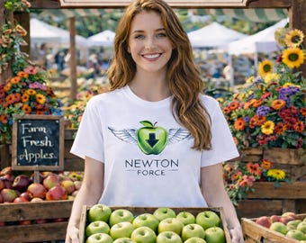 Newton Force Shirt, Physics Science Graphic Tee, STEM Humor Apple Print