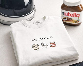 Artemis II Moon Toilet Nutella T-Shirt, Space Humor Nerd Tee