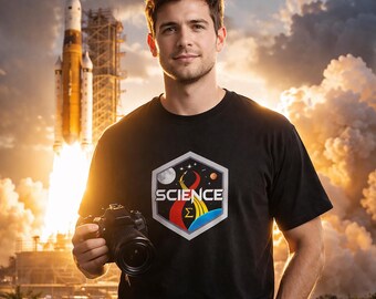 Science Rocket T-Shirt, Astronomy Space Graphic Tee, STEM Nerd Apparel