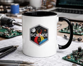 Science Space Mug, Rocket Exploration, Astronomy Coffee Cup, STEM Nerd Gift