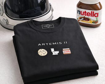 Artemis II Moon Toilet Nutella Joke T-Shirt, Science Humor Tee