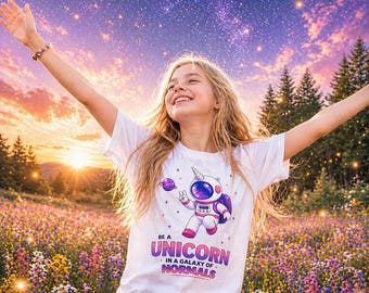 Unicorn Space Shirt for Teen Girls, Cute Galaxy Unicorn Tee, Aesthetic Teen Shirt, Be a Unicorn Shirt, Cute Gift for Girls