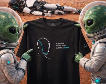 AI Robot T-Shirt, Futuristic Space Minimalist Tee, Motivational Message Shirt
