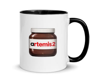 Artemis 2 Nutella Parody Coffee Mug, Space Chocolate Humor Cup