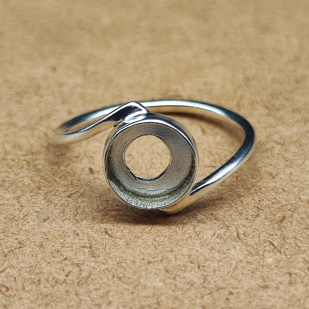 Collets Diy 925 Sterling Silver Round Collet Ring: DIY Bezel Setting - Etsy