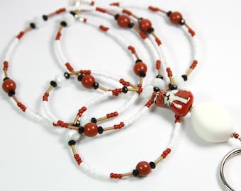 MEOW - Beaded Badge Holder Beaded Lanyard