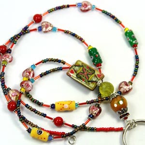 QUEEN - Beaded badge holder, Queen lanyard, Playing cards design badge holder, Card lanyard, Queen badge holder