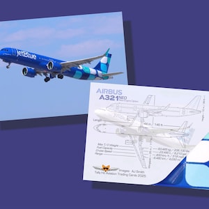 American Airlines Airbus A321 - Set of 25 Aviation Trading Cards