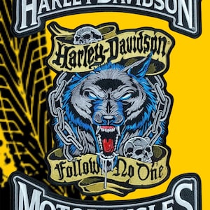 Lone Wolf biker patches, "no club" / independent rider patches 3 pieces