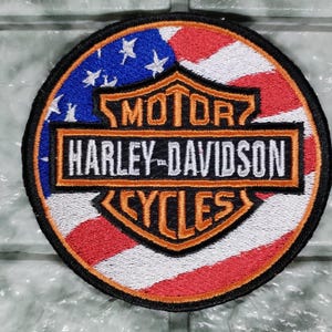 American Flag Biker Patch – Sew-on Patch for Jackets – Free Shipping