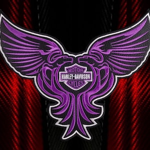 Women's eagle biker patches; angel wing and rose jacket patches.