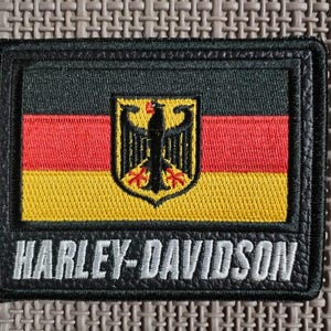 German Flag Biker Patch (Synthetic Leather) – Sew-on for Motorcycle Jackets