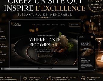 Restaurant Website Template HTML — GSAP Animated, Tailwind CSS, Dark Luxury Design | Instant Download