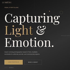 Photography Portfolio HTML Template | GSAP Animated, Tailwind CSS (Digital Download)
