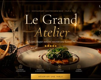 Fine Dining Restaurant Website Template | Luxury Gastronomic Design, GSAP Animated (Instant Download)