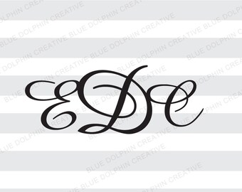 Fancy Script Alphabet Monogram font SVG png DXF / Cricut, Silhouette cutters / SVG files / vector cutting files