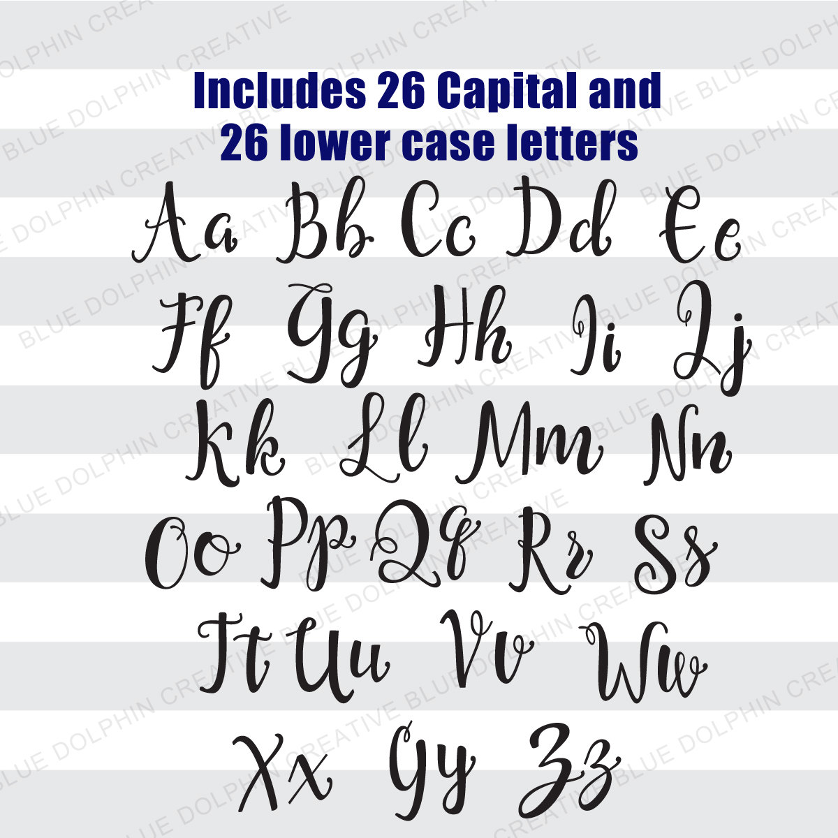 Fancy script font monogram alphabet SVG png / 52 letters | Etsy