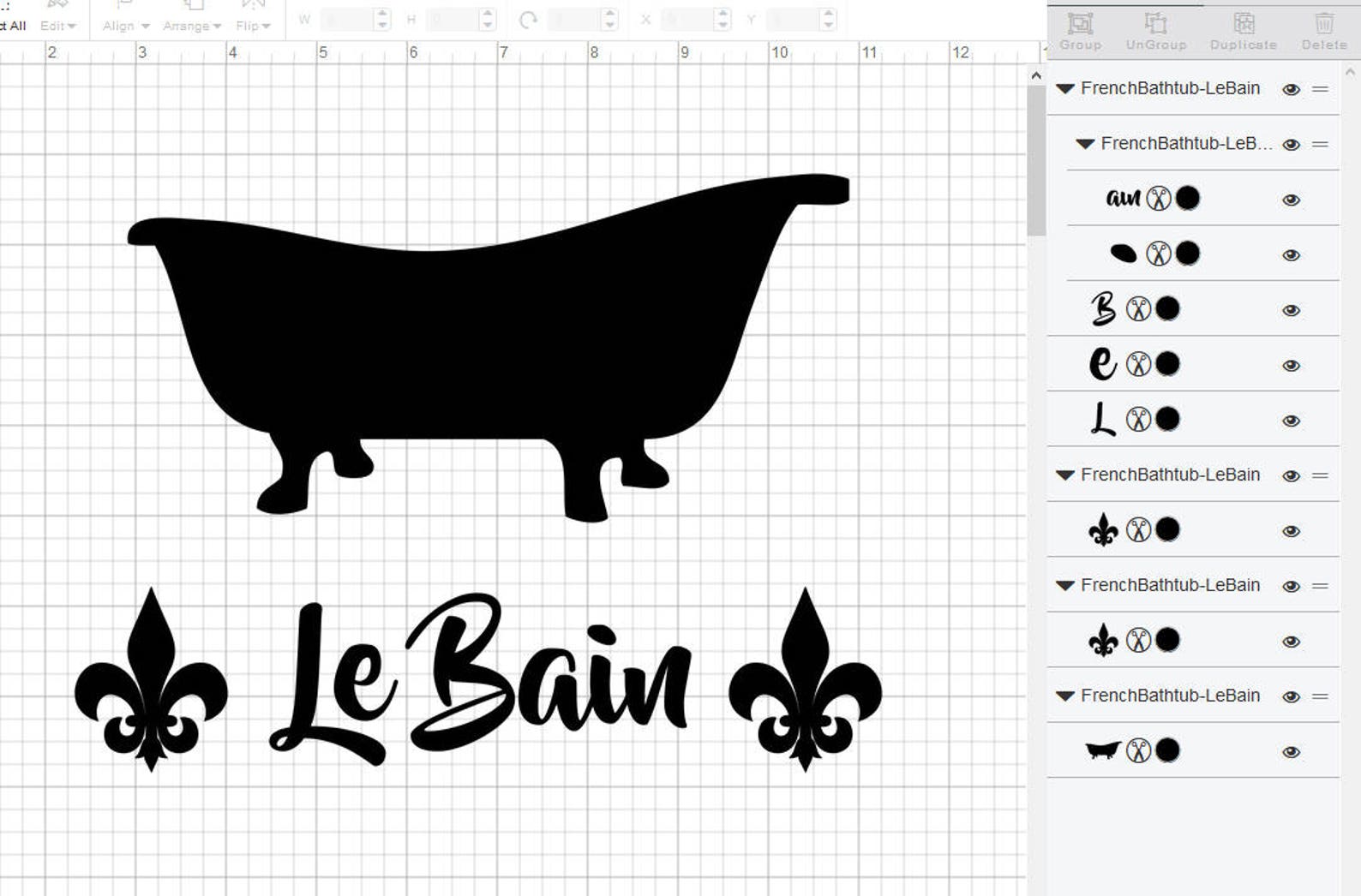 Le Bain French Bathroom Svg Png Pdf Jpg Ai Dxf Bathtub Etsy