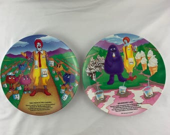 McDonald's Assiettes de collection Milkshake Lake French Fry 1989 Jardin Lot de 2 VTG