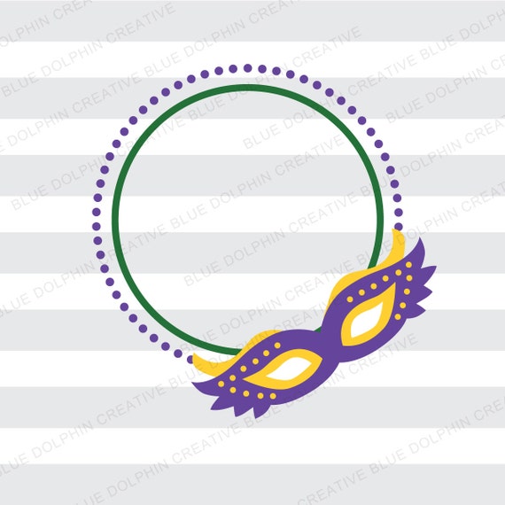 Download Mardi Gras Mask Monogram Frame Svg Dxf Png Pdf Jpg Ai Beads Etsy