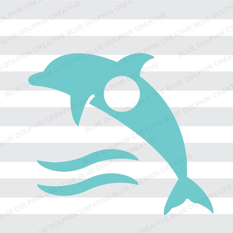 Download Dolphin with Waves Monogram Frame SVG PNG / Cricut / | Etsy
