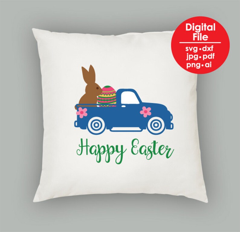 Download Vintage Truck Happy Easter SVG DXF png pdf jpg ai Easter egg | Etsy
