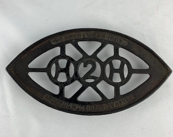 Dessous de plat ancien en fonte en fonte, plaque chauffante Humphrey Gas Specialty Company H2H